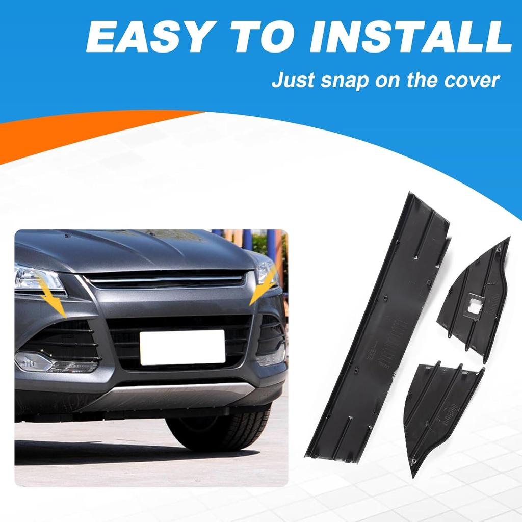 Fog Light Grill Cover Frame Lamp Shade Under Front Bumper for Ford Escape/Kuga 2013 2014 2015 2016 DV45-17K947-A DV45-17K946-A DV45-17K945-B (Grille