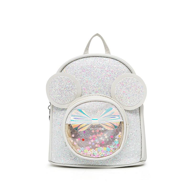 

Mickey Mouse Childrens Backpack With Pu Material Waterproof And Wearresistant For Kindergarten Girls белый