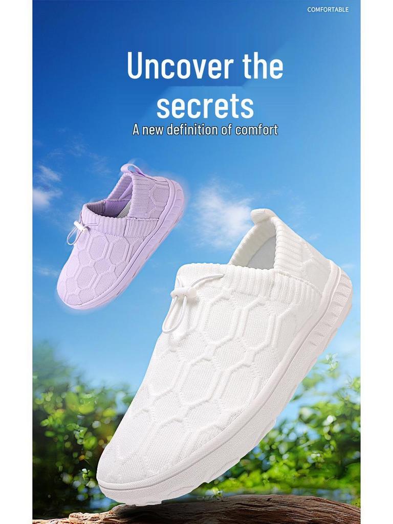 2025 Cross-Border Fly-Knit Barefoot Casual Shoes: Breathable, Comfortable, Soft Sole, Fashionable for Walking & Hiking Couples.