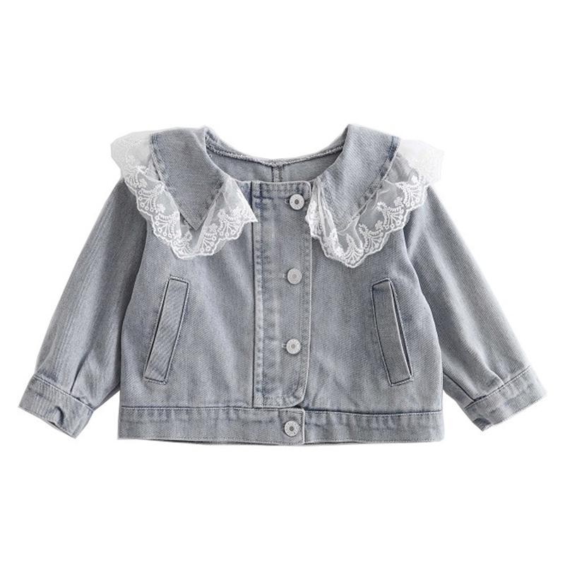 

Свободная джинсовая куртка в западном стиле для маленьких девочек, светло-голубая, 3 XL, 140 L/110