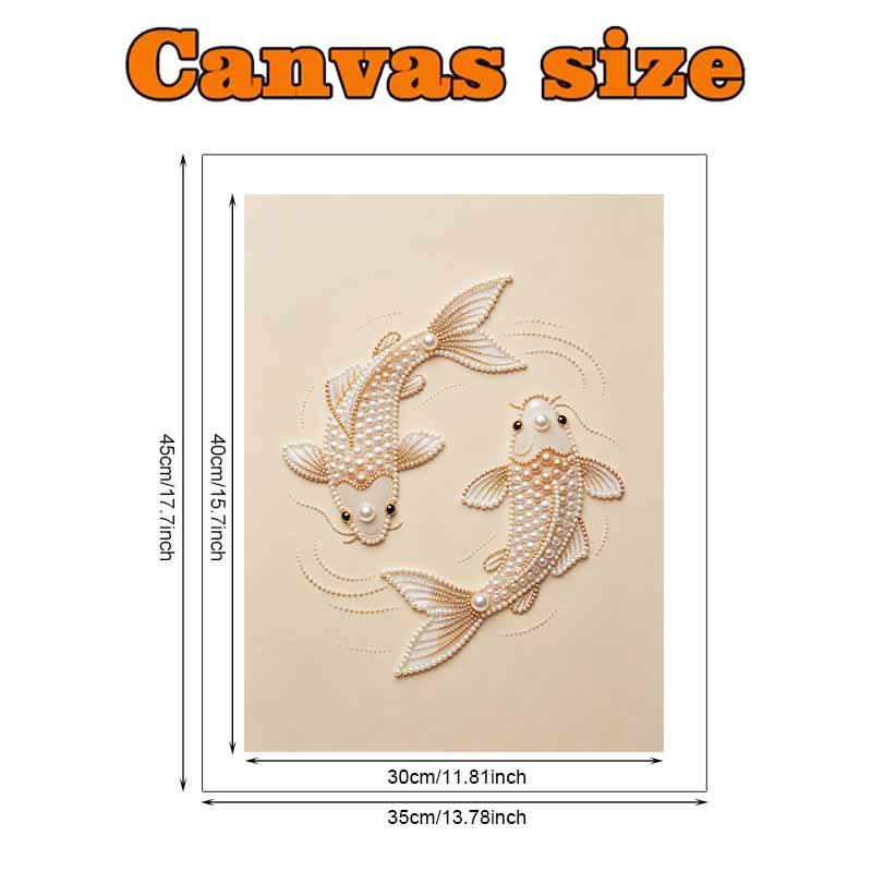 Koi Fish Pearl Art Painting Home Wall Decor Pearl Gemstone Painting Picture Crafts Adult/Beginner Gift Creative Home Decor Unframed DIY Craft Art