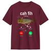 Cah Fih Anruf Erinnerung Nachricht Ablehnen Annehmen Telefon Cat Fish T-Shirt Sommer Baumwolle T-Shirts Design T-Shirt Kurze Ärmel Oberteile