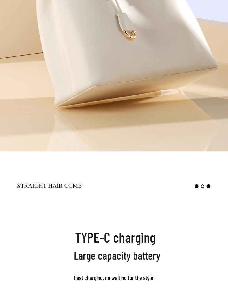 Rechargeable Portable Wireless Hair Styling Comb with Negative Ion Hair Care for Straightening and Curling