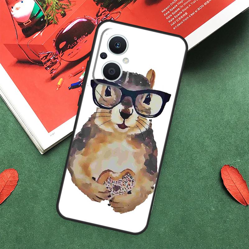 Cartoon Animal Squirrel Case For OPPO Reno 14F 13F 12F 11F 12 13 14 10 Pro 7 8 Lite OPPO Find X5 X6 X8 X9 Pro Cover