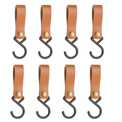 Portable Outdoor Hook Camping Picnic S-Hook PU Leather Hung Hook KeyChain Hook Storage Rack Shelf