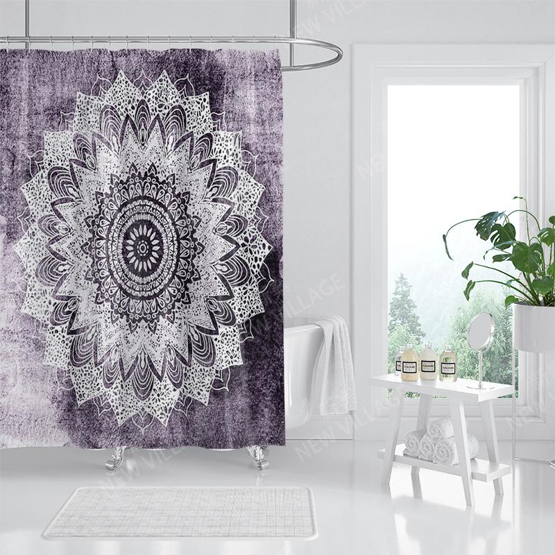 Waterproof fabric shower curtains Bathroom curtain accessories Bath curtain 180x200cm 240*200cm boho decoration vintage mandala