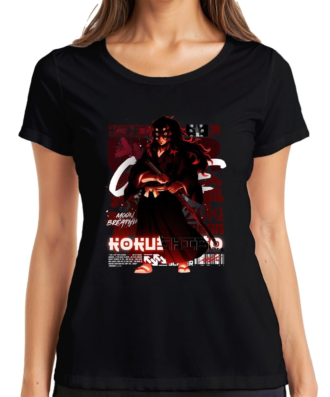 Kokushibo Moon Breathing Samurai Dämon Manga Geschenk Grunge Damen T-Shirt XL
