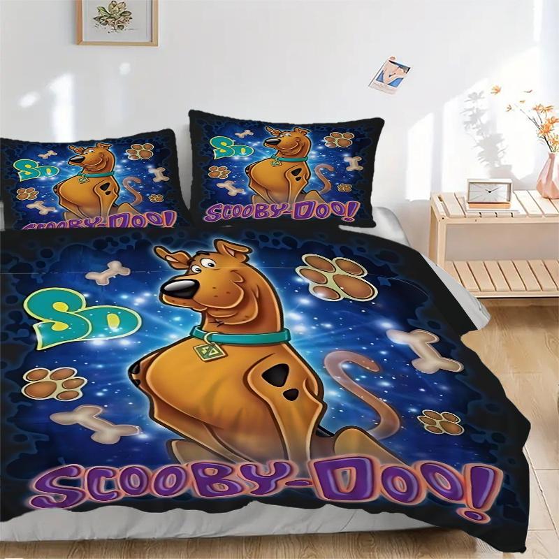 3dílná povlaková souprava Scooby Doo s animovanými postavami Obsahuje pohodlné povlečení se stylovým designem do ložnice, H005