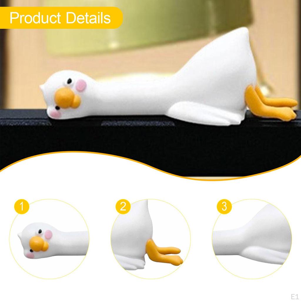 Adorable Goose Figurine, Computer Decoration, Small Statue, Easy Installation, Car Navigation