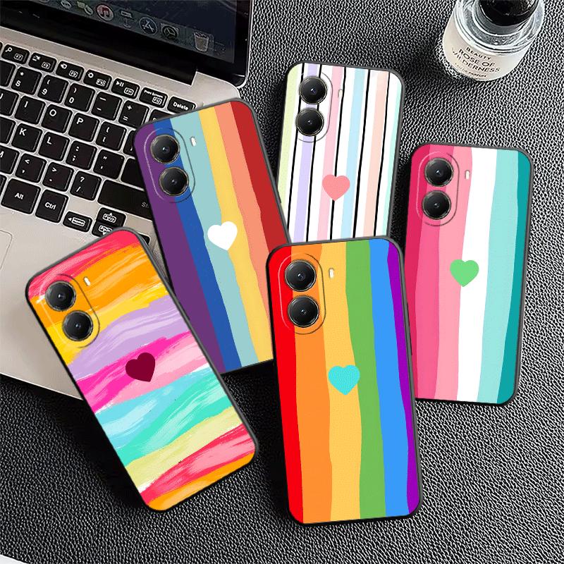 Rainbow Gradient Love Desgin Soft Phone Case for Xiaomi Poco X5 X6 X7 X8 Pro Max X3 F7 F8 Ultra M8 M7 M6 M5 Redmi 15 15C 14C 13C