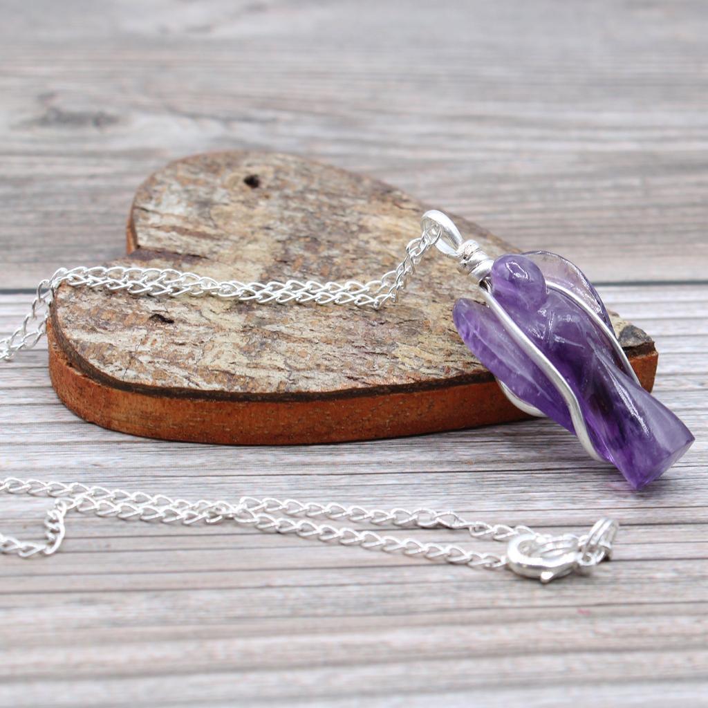 Amethyst Pendant Guardian Angel Crystal