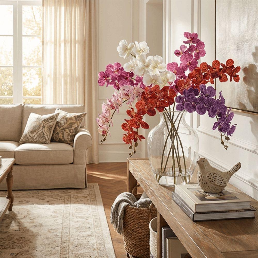 Plastic Phalaenopsis Branch Moisturizing Real Touch Orchids Simulation Flower  Office Decor