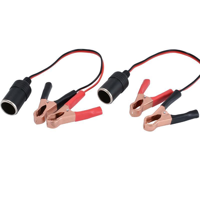 12V-24V Car Air Pump Battery Clamp To  Lighter Socket Ignition Connector