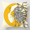 Yellow Series Plaid Alphabet Pattern Printed Soft Square Pillowslip Polyester Cushion Cover Pillowcase Living Room Home Decor,