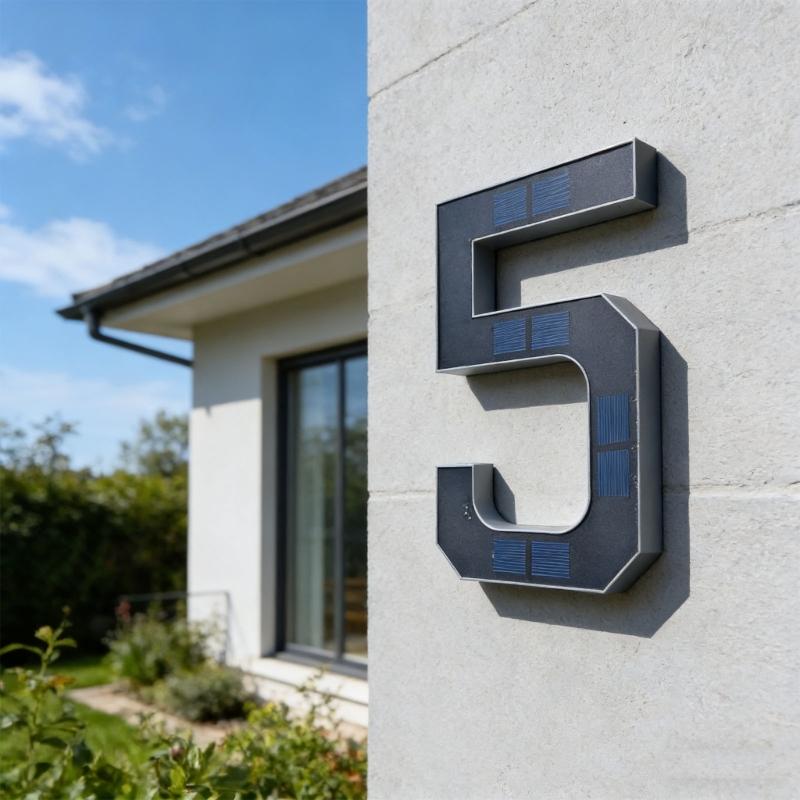 Sonnenaktivierte LED-Hausnummernschild mit Lichterkennung und wasserdichter Konstruktion zur Hausidentifizierung