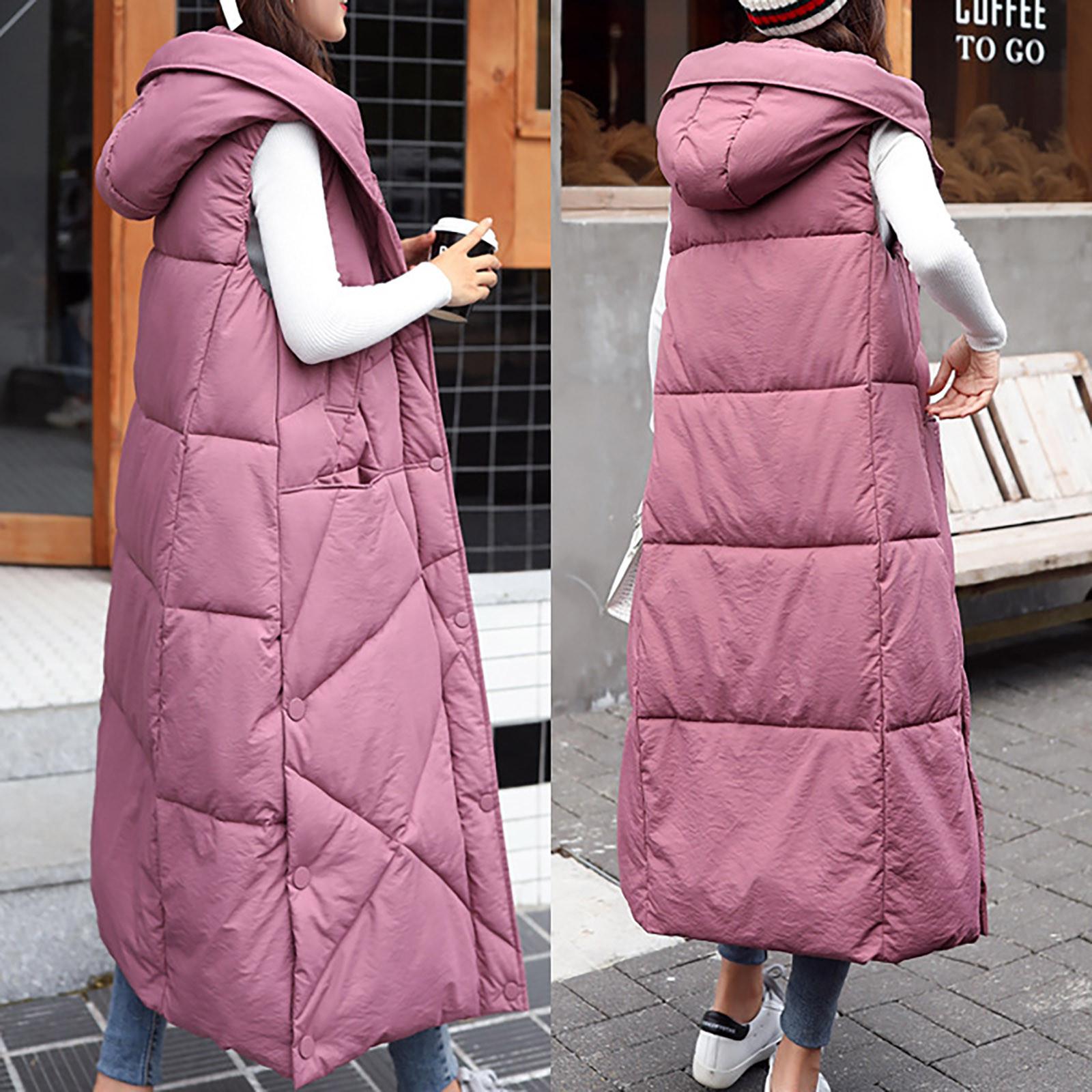 

Женская теплая однобортная хлопковая куртка больших размеров с капюшоном средней длины, тонкий кардиган, пальто XL розовый