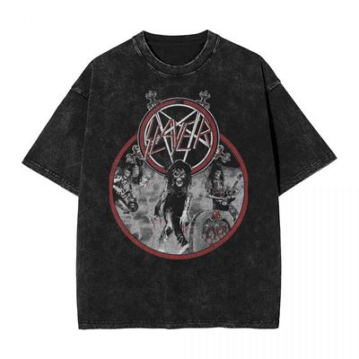 T Shirt Hip Hop Washed Cotton Harajuku T-Shirts Vintage Men Women Tops Streetwear Printed Tee Shirt