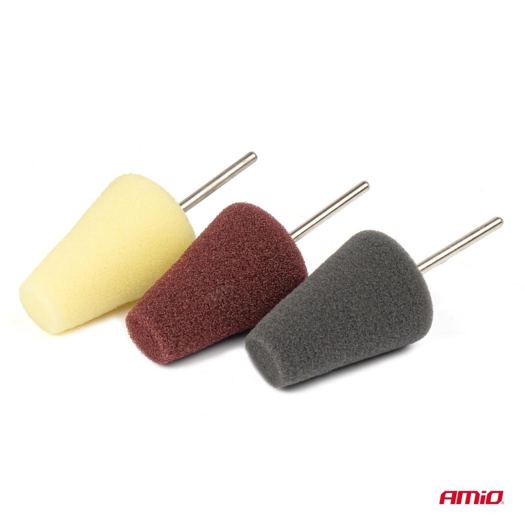 Sponges Polishing Pads Mini Conical Polishing Set 3 Pieces Amio-03715