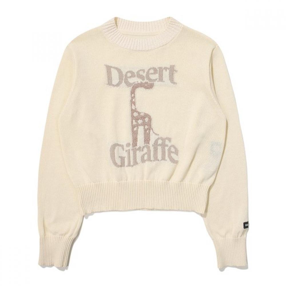 Bbc Earth Women Animal Round Sweater  Ivory  24ss 090