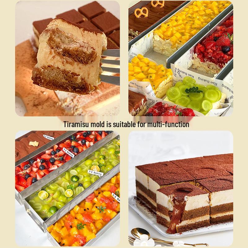 Forma Retangular de Alumínio para Tiramisu com Tampa - Bandeja e Base para Bolo Mousse