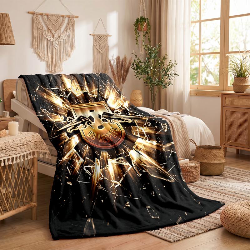 RB Leipzig Football Print Flannel Blanket Soft Warm Sofa Bed Throw Blanket For Home Office Bedroom
