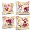 Garden Tea Pillowcase Red Rose Pillows Case for Girls Room Garden Chair Pillow Cover for Bed Sofa Living Room Decoration