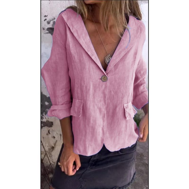 YYFS Damenmode, lässig, einfarbig, Herbst-Winter, langärmelig, POLO-Ausschnitt, Jacken und Mäntel