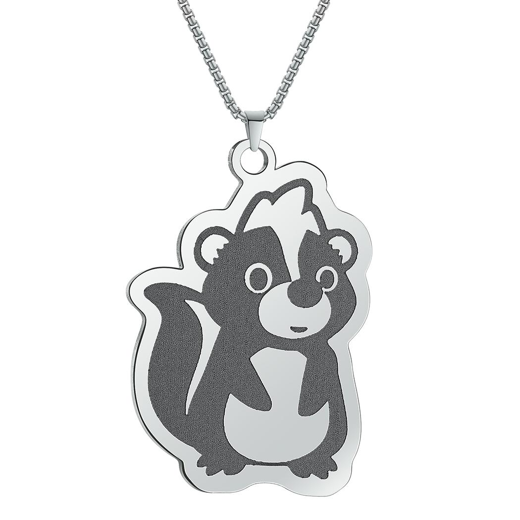 

Kinitial Adorable Cartoon Squirrel Pendant Necklace For Women Girls Stainless Steel Cute Animal Children Necklace