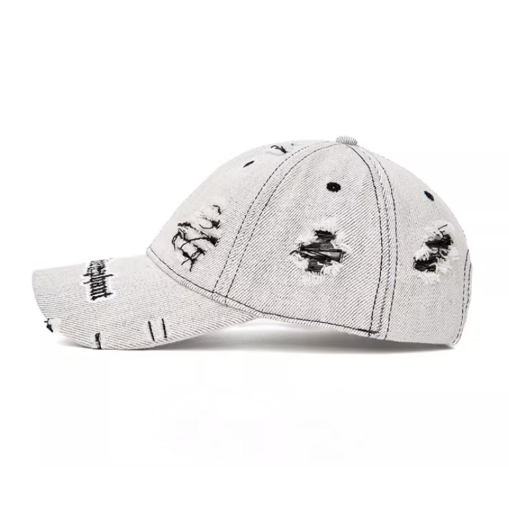 Distressed Baseball Cap Washed Cotton Wide Brim Embroidery Letter Hat for Men Women Outdoor Casual Sun Cap