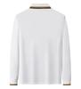 Męska koszulka polo casual slim z długim rękawem T-shirt odzież markowa biznesowa wysoka jakość jesień zima jednolity kolor oddychający top