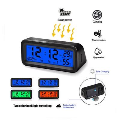 LCD Digital Car Clock Thermometer Hygrometer Automotive  Dashboard Clock DisplayTime with Back Luminous Car Accessories Interior