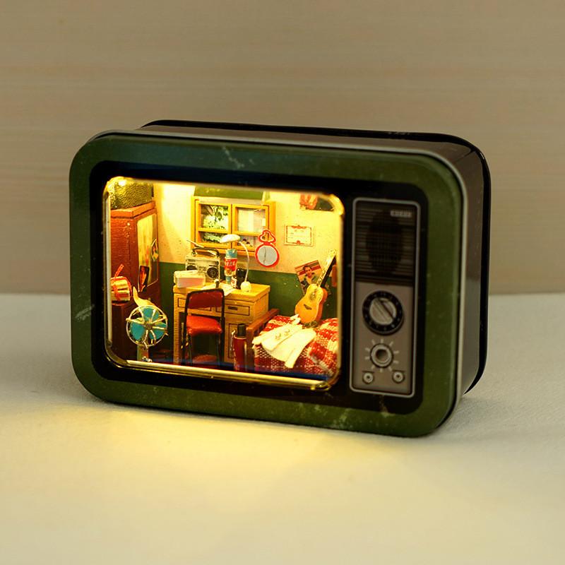 Diy Metal Cottage Model Kit Toy For Creative Childhood Memories Gift зелёный