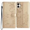 For Samsung Galaxy A07 Wallet Phone Case Butterfly Floral Imprint Leather Flip Cover with Strap