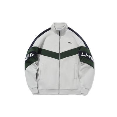 Li Ning Logo Casual Stand Collar Sports Jacket Unisex Jacket Micro-Crystal-Gray AWDPA41-10