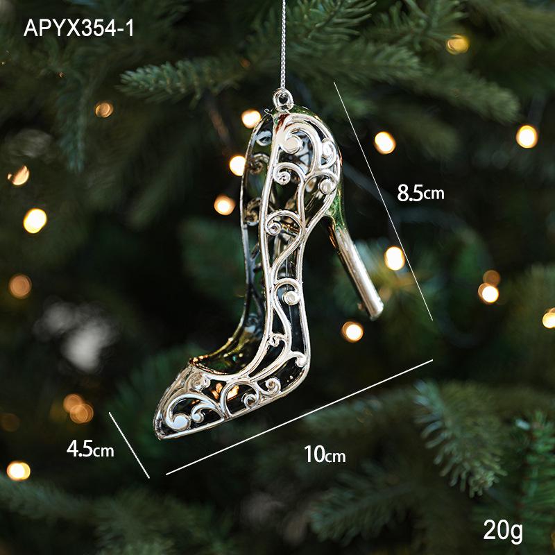 Silver Irregular Electroplated Christmas Tree Ornaments - Glossy Plastic Pendants In Stock