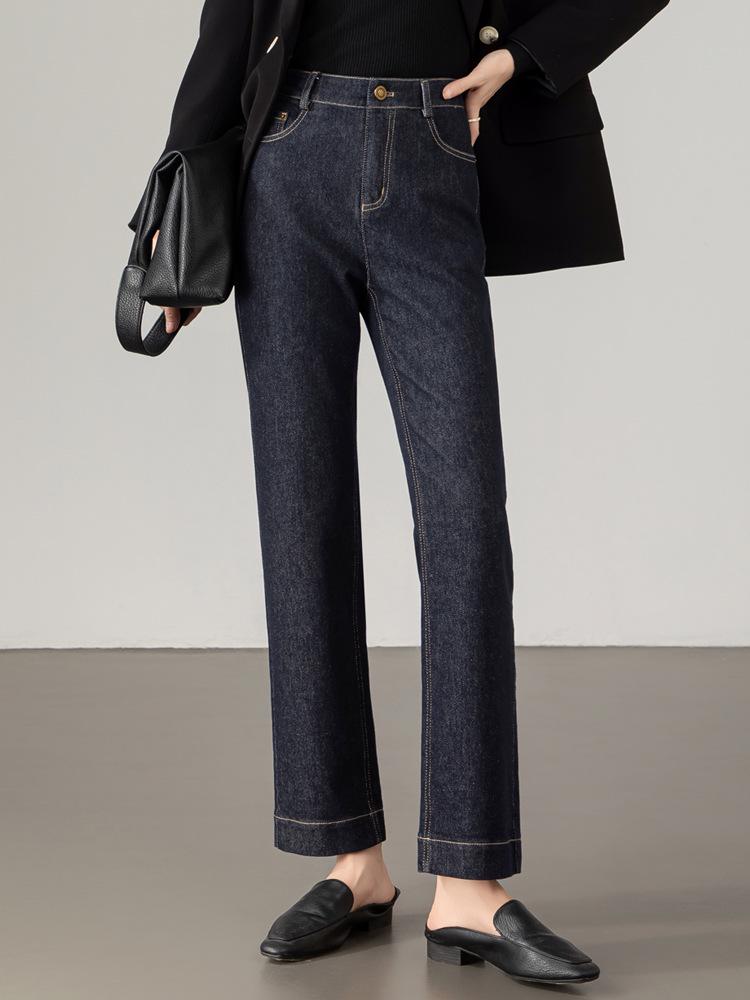 2026 Spring High Waist Stretch Women's Cigarette Jeans - Color Locking, Straight Leg, Plus Size Available