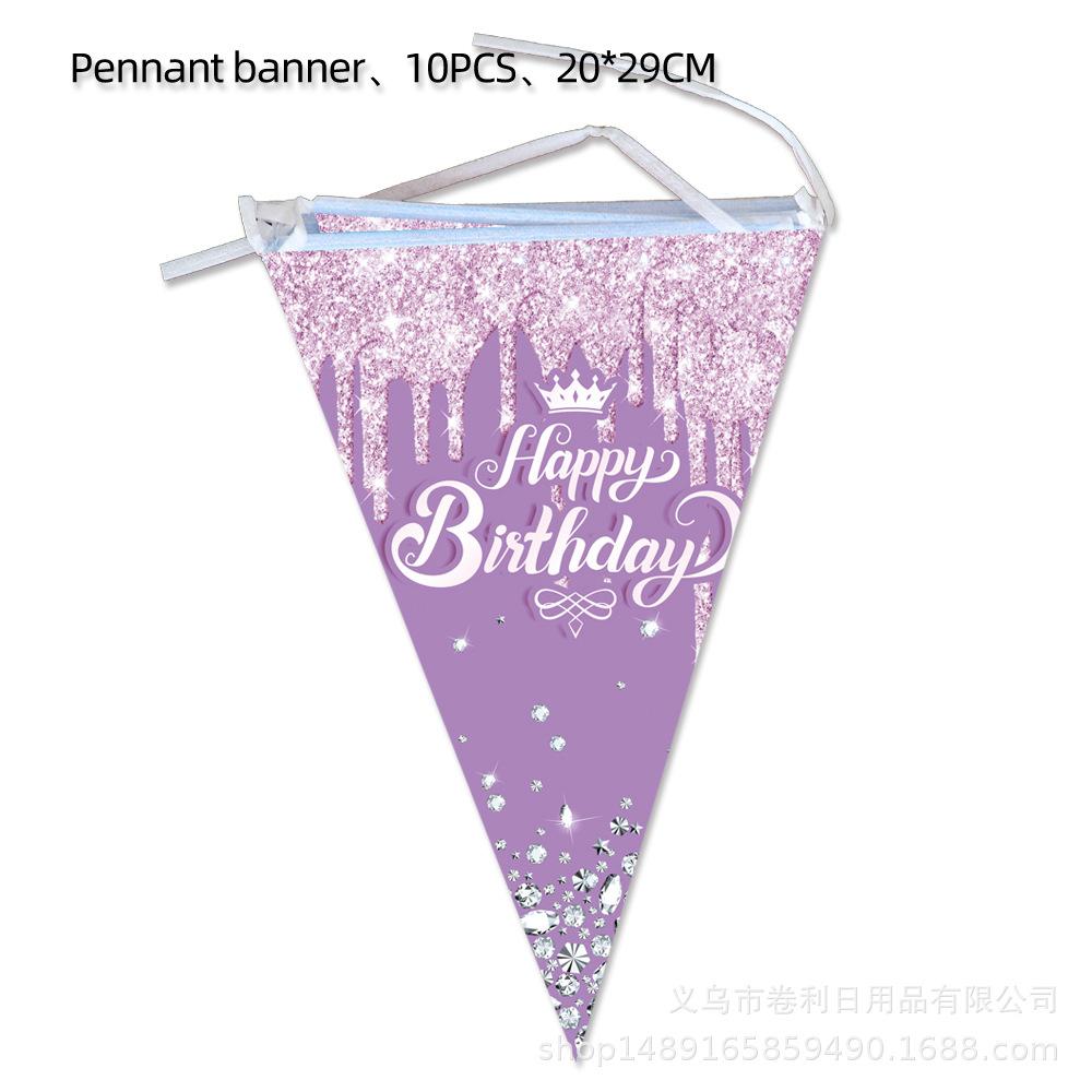 Diamond Themed Birthday Party Supplies Birthday Decorations Purple Pink Blue Tiffany Decorated Balloons Paper Plates Cutlery