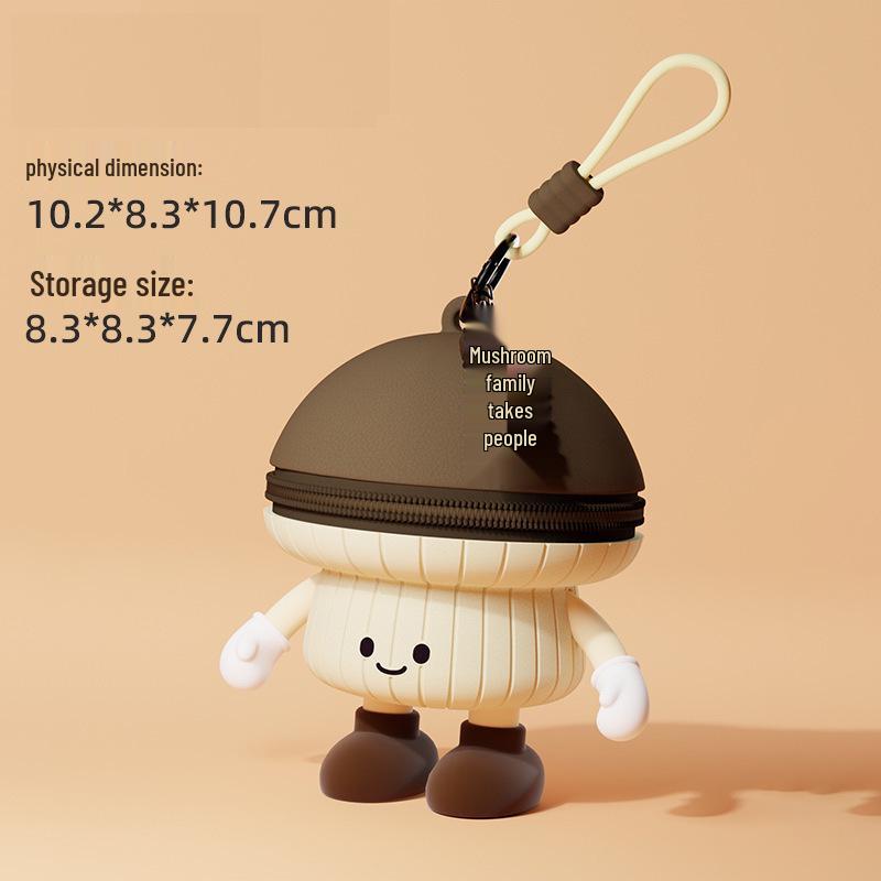 Q Version Cartoon Vegetable Silicone Keychain Earphone Coin Mini Bag Pendant for Kids
