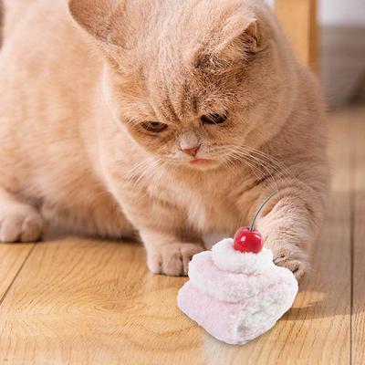Bite-resistant Cat Toy Plush Cat Toy Realistic Plush Food Cat Toy Set Burger Hotdog Cake Chew Toys for Indoor Cats Squeaky Bone