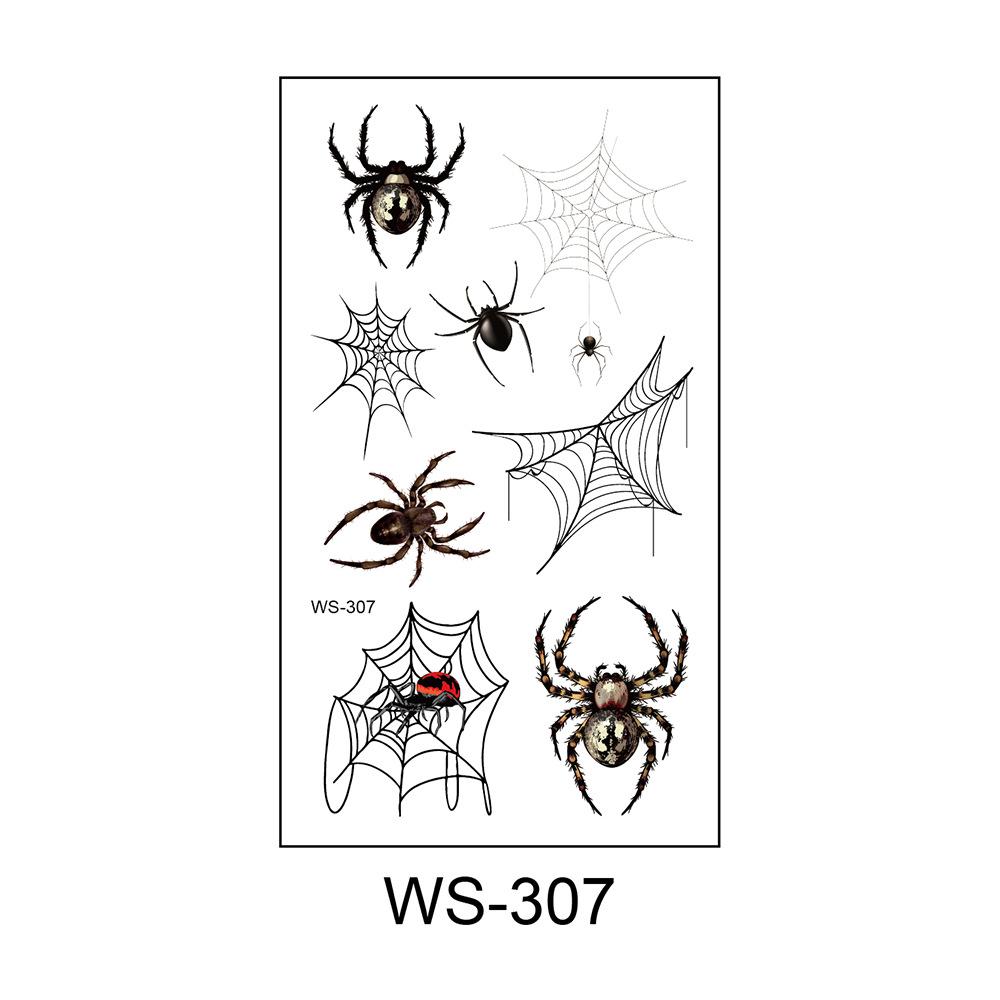 1 stück Halloween Spinnennetz Temporäre Tattoo Aufkleber für Kinder Allerheiligen Horror Lustige Wasserdichte Gefälschte Tattoos Wassertransfer
