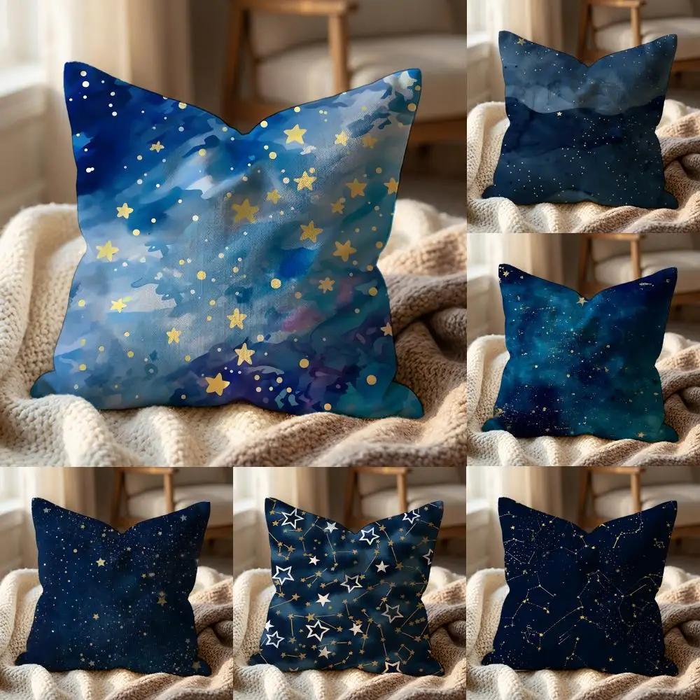 The Starry Sky Cushion Cover MultiScene Pillow Cover for Home Car Reversible Soft Durable for Daily Use