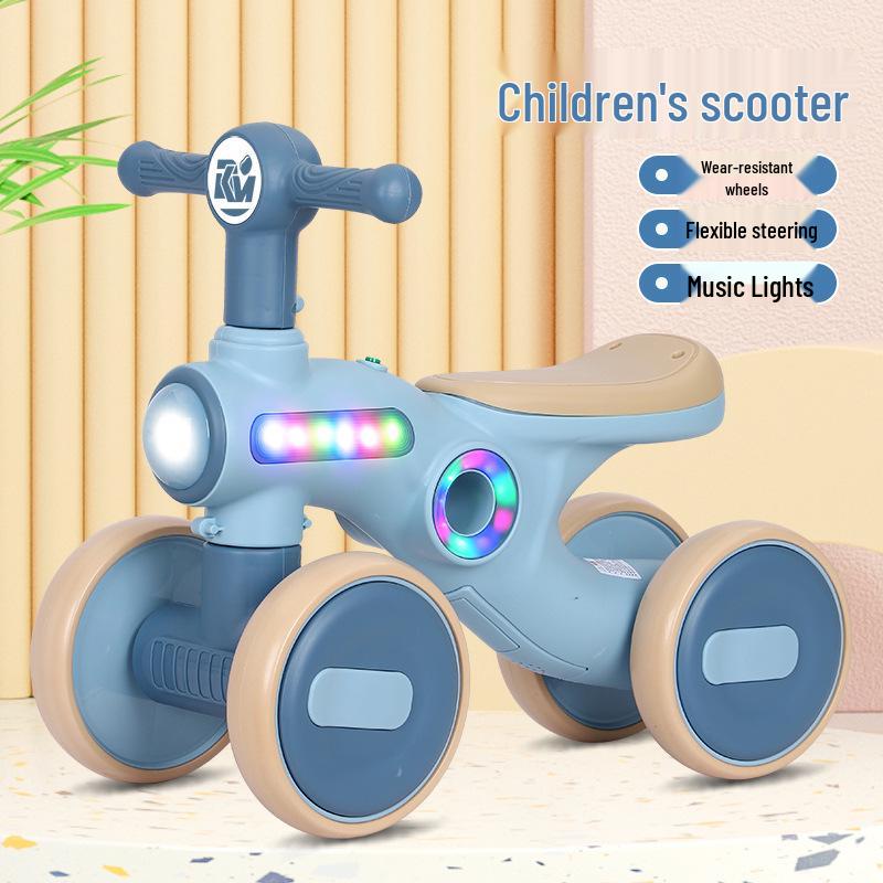 Auto oscillante a 4 ruote anti-ribaltamento per bambini da 1 a 3 anni - Senza pedali, Spingi e vai, Monopattino deambulatore