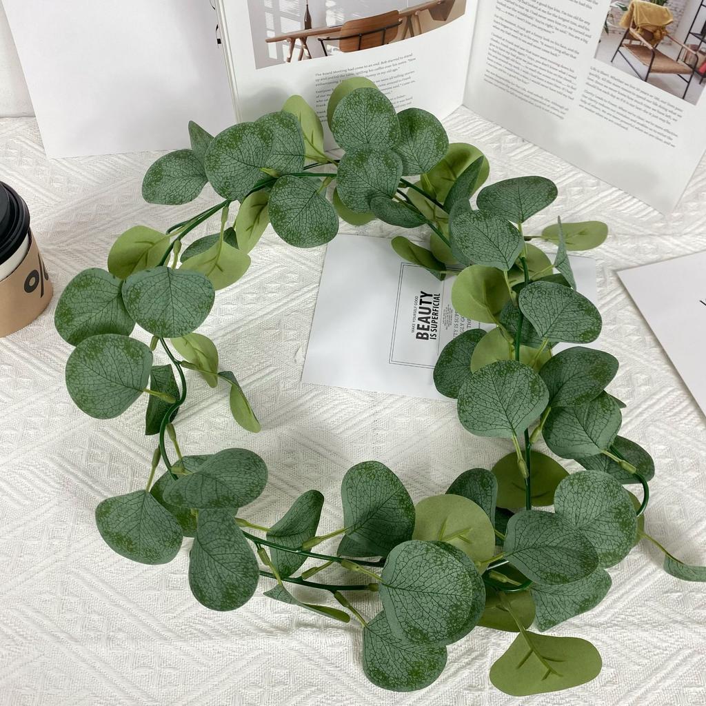Artificial Simulation Green Plant Vine 72 Mesh Money Leaf Eucalyptus Leaf Home Decoration Simulation Eucalyptus Vine