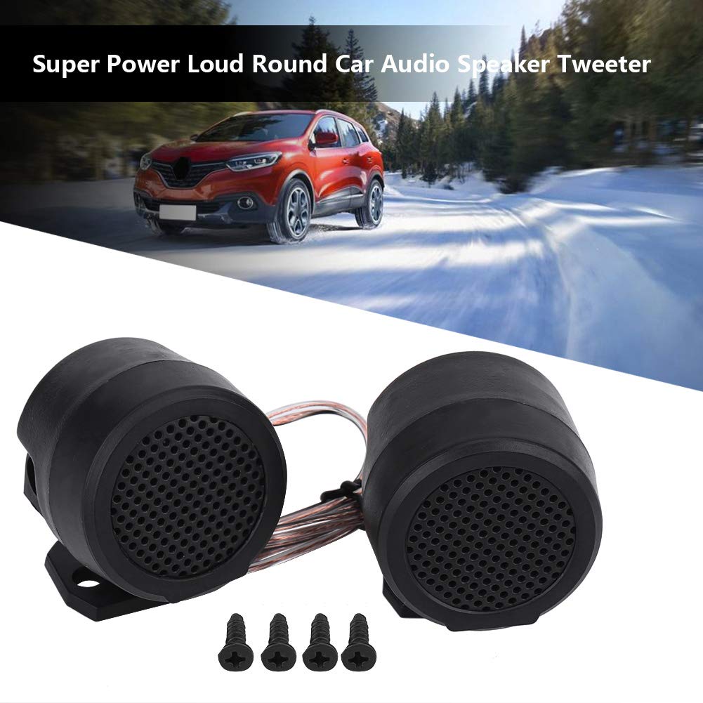 Qiilu Audio Speaker Car Super Power Tweeter 2 Pieces 4 Ohm Plastic Material 12VDC 500W with Screws High Temperature Resistant Lightweight Voice Coil