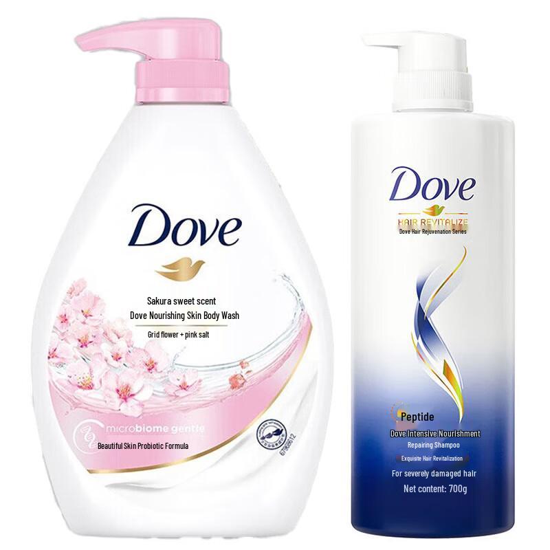 

Dove Cherry Blossom Shower Cream & Intensive Repair Shampoo Bundle