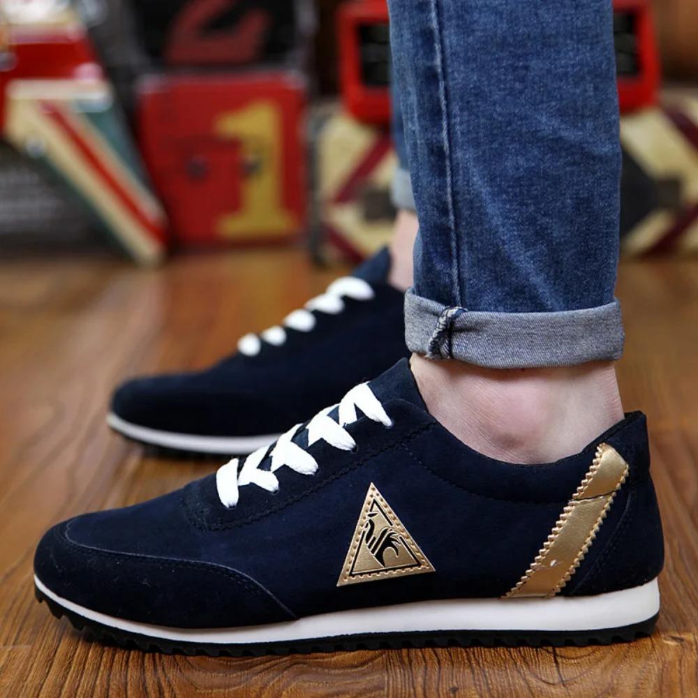 Men's Classic Flat Sole Sneakers - Minimalist Low-Top Shoes, Lightweight Casual Walking Footwear, Breathable & Comfortable