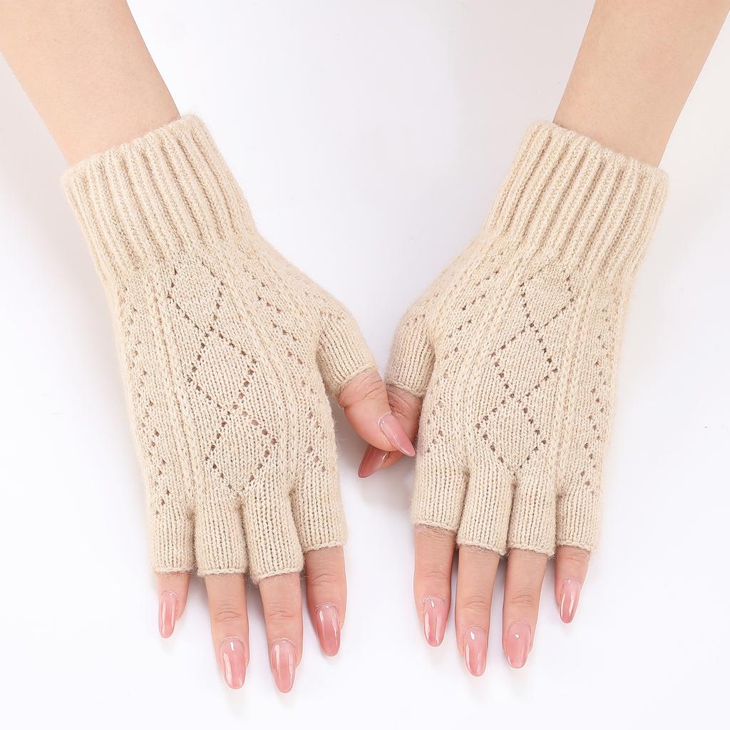 Neuer Herbst- und Winter-Damen-Strick-Woll-Warm-Handgelenk-Schutz mit einem rautenförmigen ausgeschnittenen Finger-Arm-Schutz und einem modischen fingerlosen Ärmel