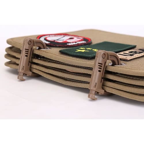 Nexxxly 4-Piece Set of Military Patch Holders with D-Rings for Airsoft, Special Forces, and Storage (OD)