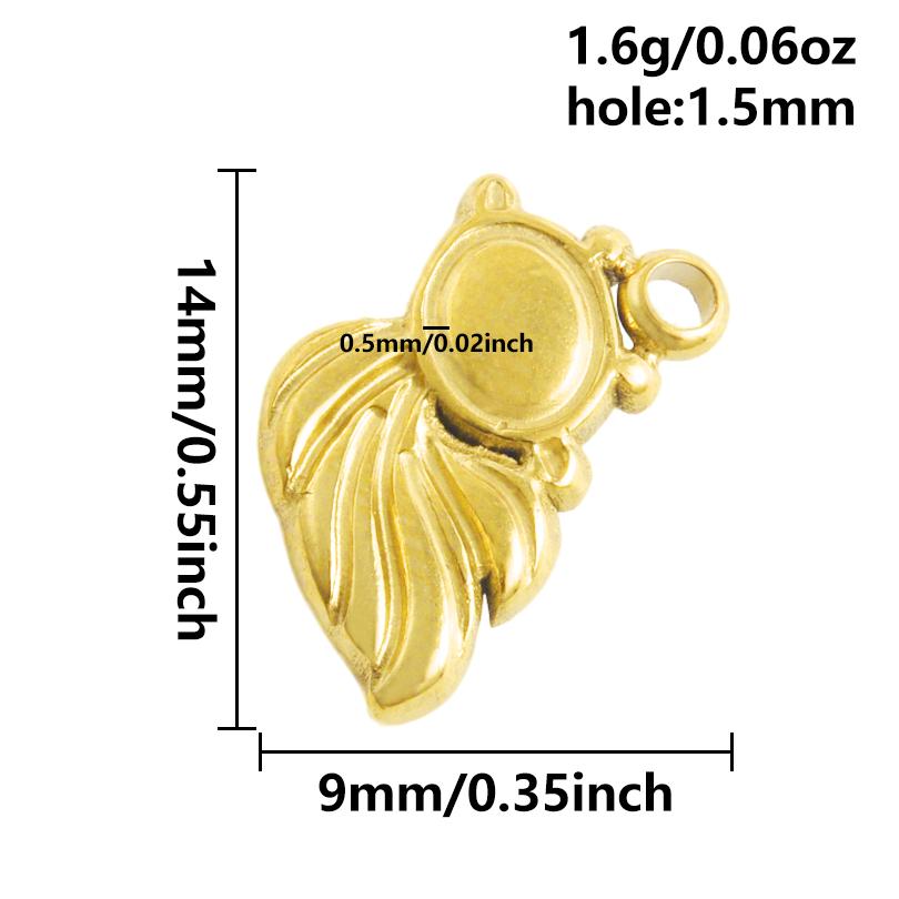 5pcs Geometric Cabochon Base Setting Tray Blank PVD Charm Heart Cross Flower DIY Stainless Steel Pendant For Jewelry Making Bulk