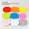 Silicone Bathroom Soap Dish Plate Holder Sponge Tray Case Water Draining Anti-skidding Shower Hiking Kitchen Washroom
